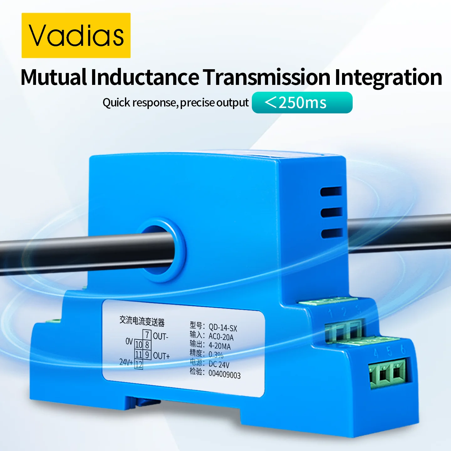 Current Sensor 20A/50A/100A/150A DC24V Current Transmitter 4-20MA 0-5V 0-10V 8mm/12mm/15mm AC/DC Current Transmitter