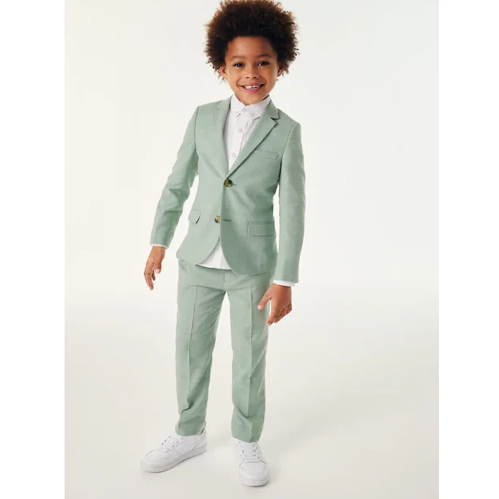 

Kids Clothes Chic Notch Lapel Single Breasted Sets for Children 2 Piece Daily Casual Formal Birthday Party Wedding Boys Suits