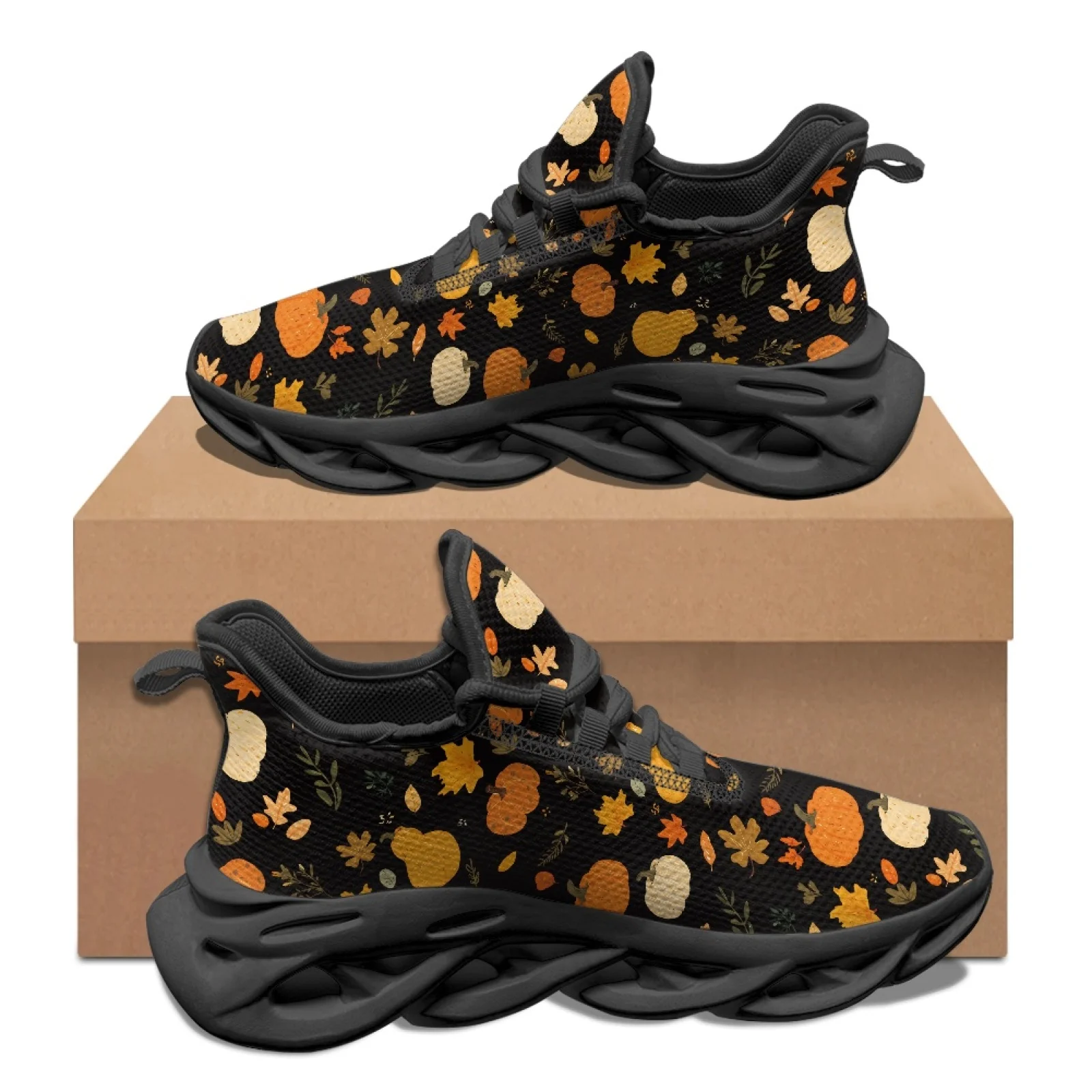 PENSTROLL PENSTROLL Casual Outdoor Sneakers Mesh & EVA Men's Sneakers for Gym Youth New Arrival Pumpkin Leaf Pattern