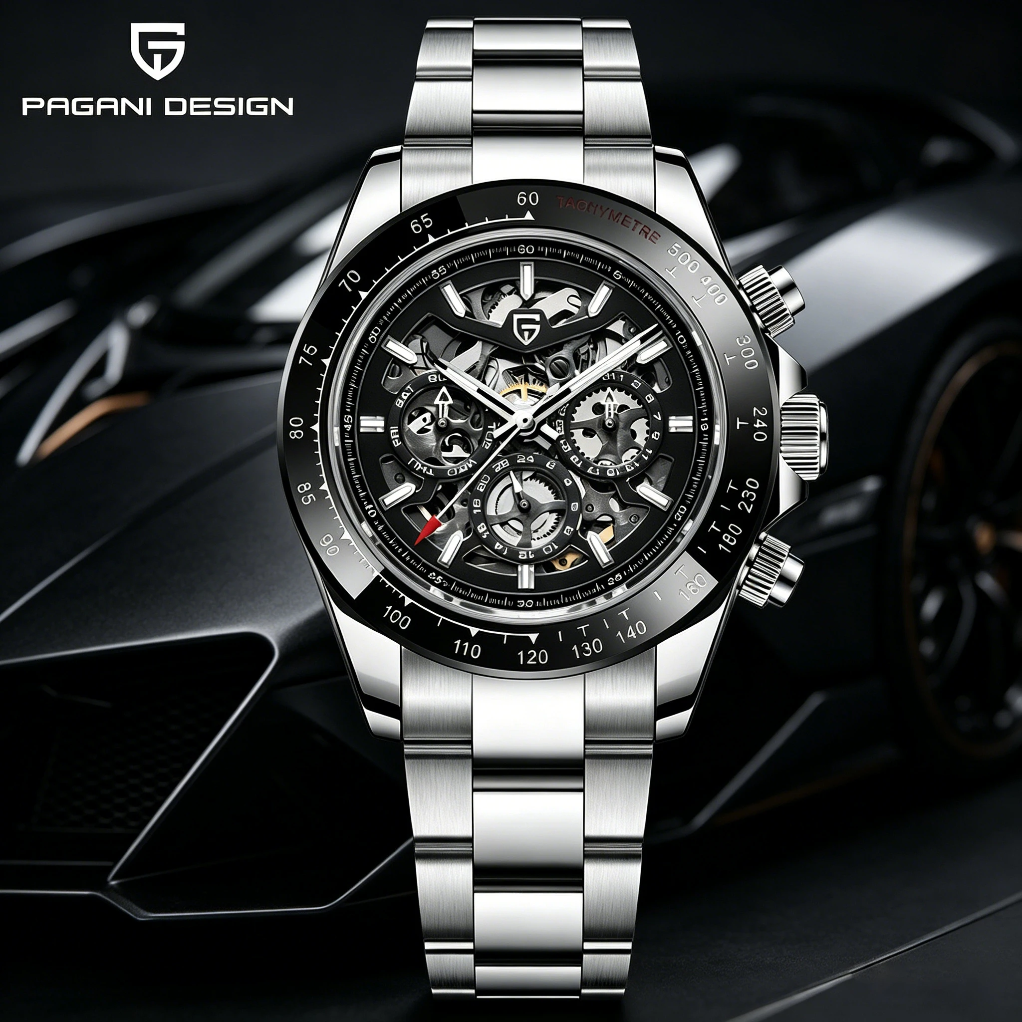 PAGANI DESIGN Men‘s Automatic Mechanical Watch Stainless Steel Waterproof Sport 10Bar Luxury Casual Watch for Men Reloj Hombre