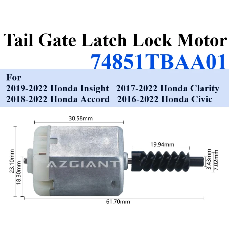 74851TBAA01 para Honda Civic Accord Insight Clarity puerta trasera de coche maletero puerta trasera cerradura pestillo actuador Motor DC Power