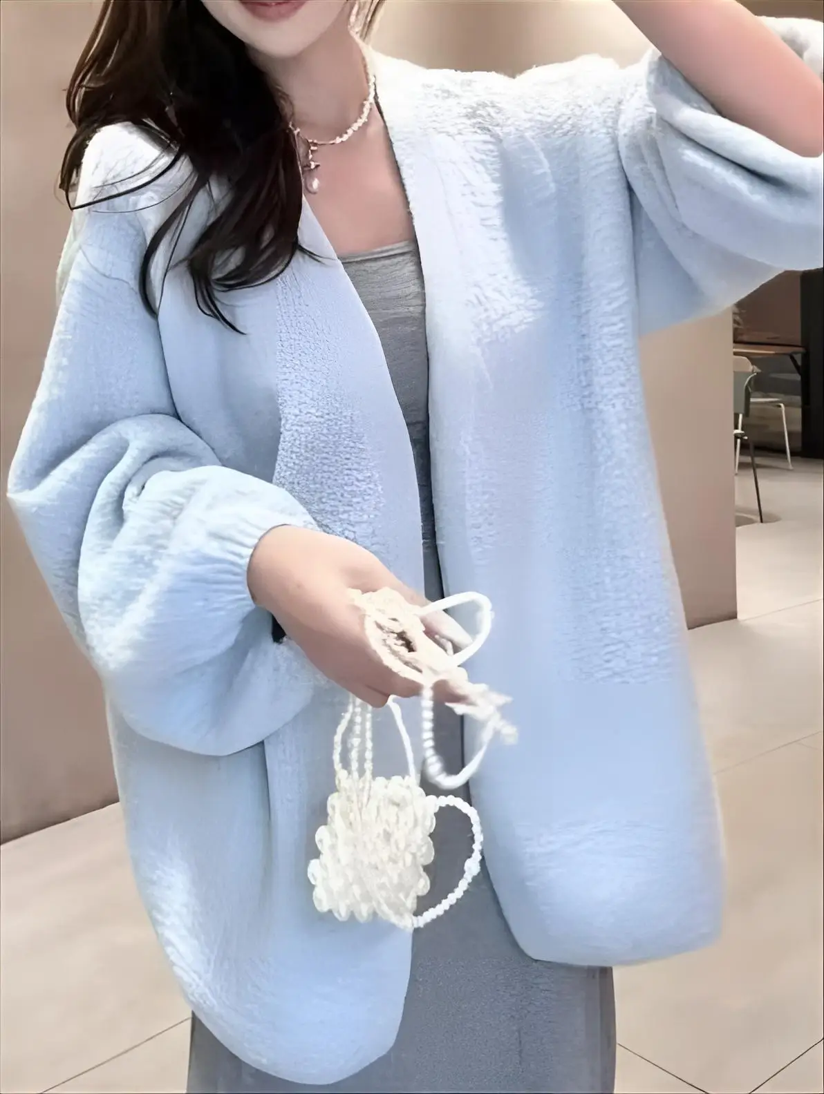 

Кардиганы средней длины для женщин в стиле шоу-жо, осенние, многослойные, в стиле ковбой, термо, с перфорацией, с воротником-стойкой, персиковые, без рукавов, с завышенной талией