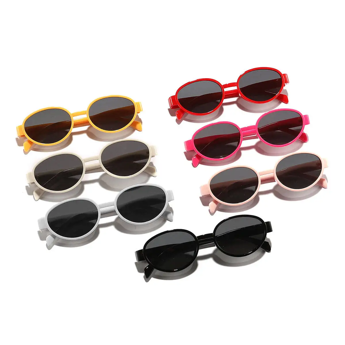 Nouvelles lunettes de soleil ovales colorées pour enfants 2026, mignonnes lunettes de soleil d'extérieur pour bébés, tendance