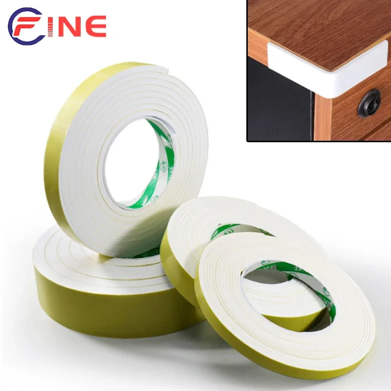 1Roll White Self Adhesive Sponge Seal Strip Width10 15 20mm Thick 2 3 5mm Single Sided Adhesive EVA Foam Anti-collision Gasket