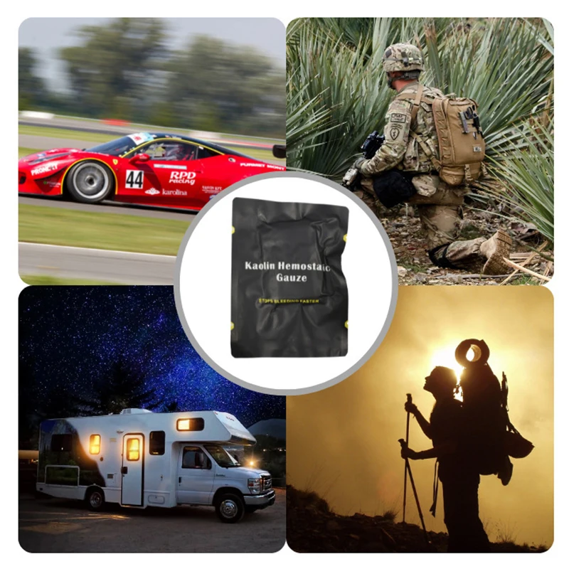 十代の静的キャリンガーゼ戦闘緊急キット、ifak、戦術軍の最初の補助キットのためのz折り畳みの水溶性、医療補修、缶