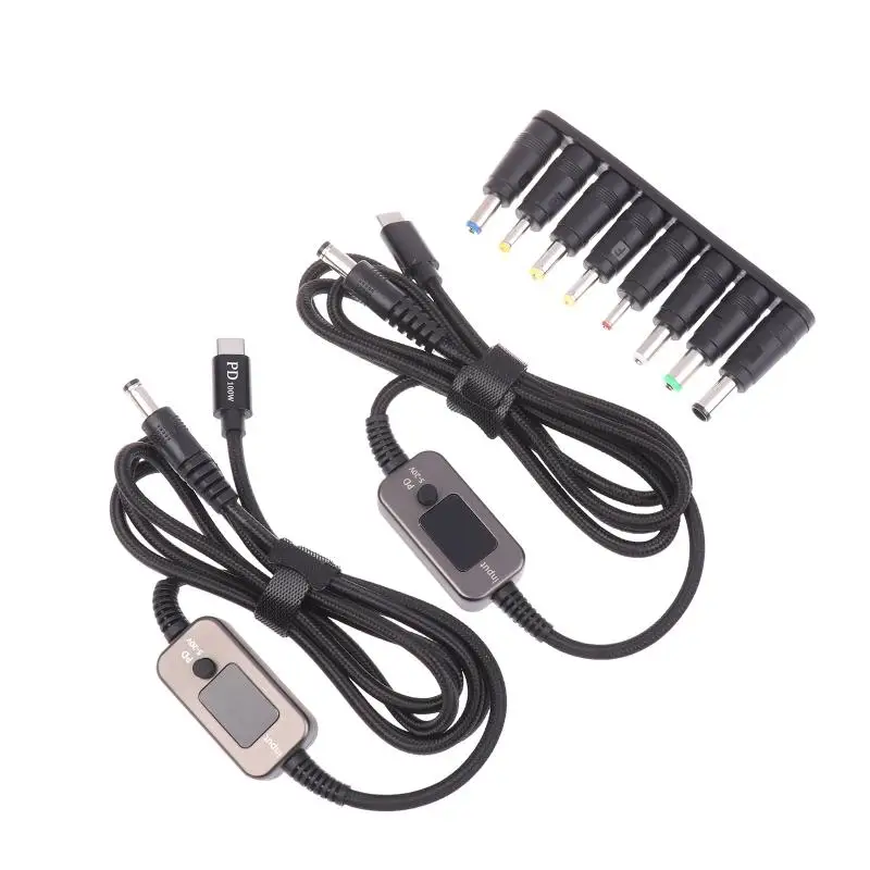 Ladegerät Konverter Adapter Deception Line Einstellbare Spannung TYPEC Revolving DC Optisches Modem Router Notebook Schnellladeleitung