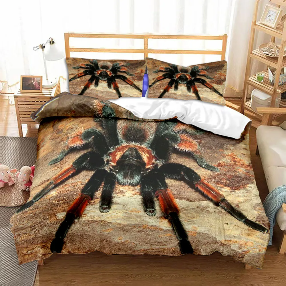 Insect Theme Spider Duvet Cover Set 3D Halloween Gift Horror Full Queen King Size Double Kid Adult Comfort Polyester Bedding Set