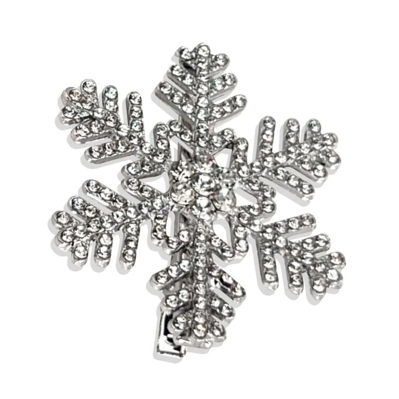 Girl Flat Clip Hairpin Christmas Blingbling Snowflake Hair Clip for Women Girl Dropshipping