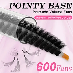 CoMango 600Fans Premade Volume Fan C/D Curl 8-15MM Loose Fan Eyelashes Extension Cat Eye Mega Russian Wispy lash Natural Soft