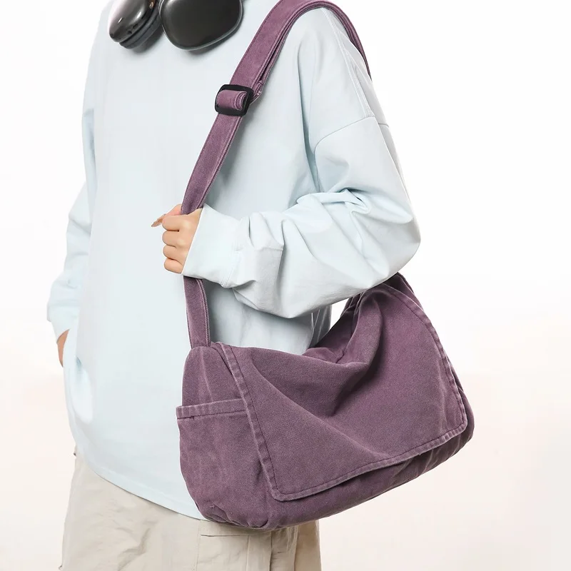 

Модная сумка-мессенджер с клапаном, повседневные сумки через плечо большой вместимости, модная студенческая сумка через плечо, регулируемый ремень Мужская сумка