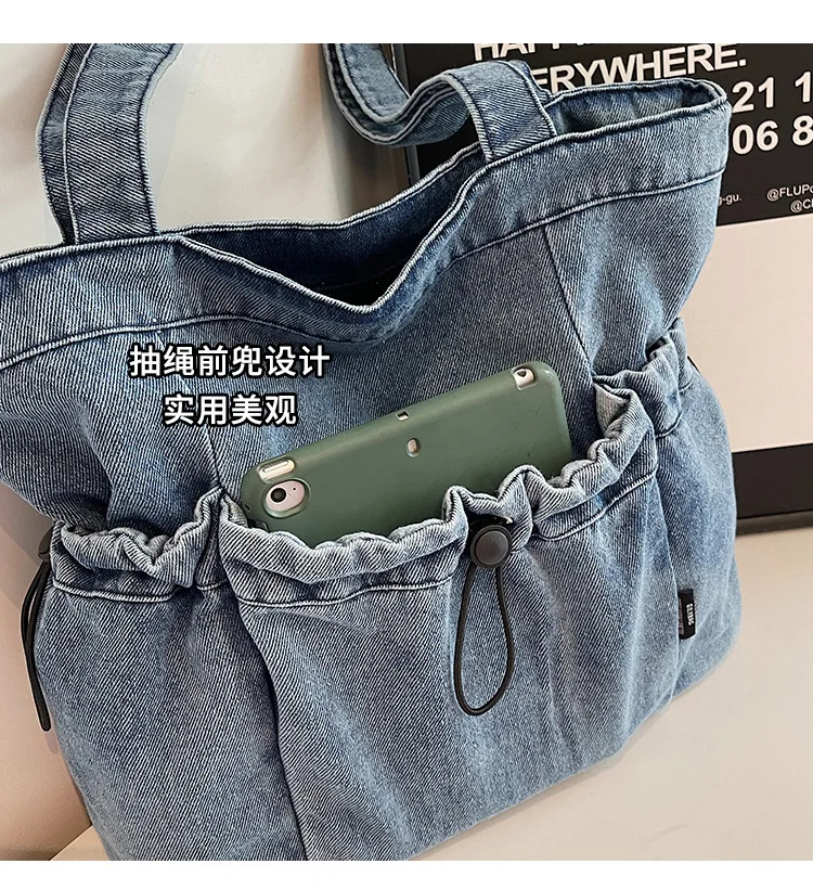 Damen-Umhängetasche, modische Handtaschen, Denim-Canvas-Geldbörse, tragbare Tragetasche, Handtaschen für den täglichen Weg zur Arbeit