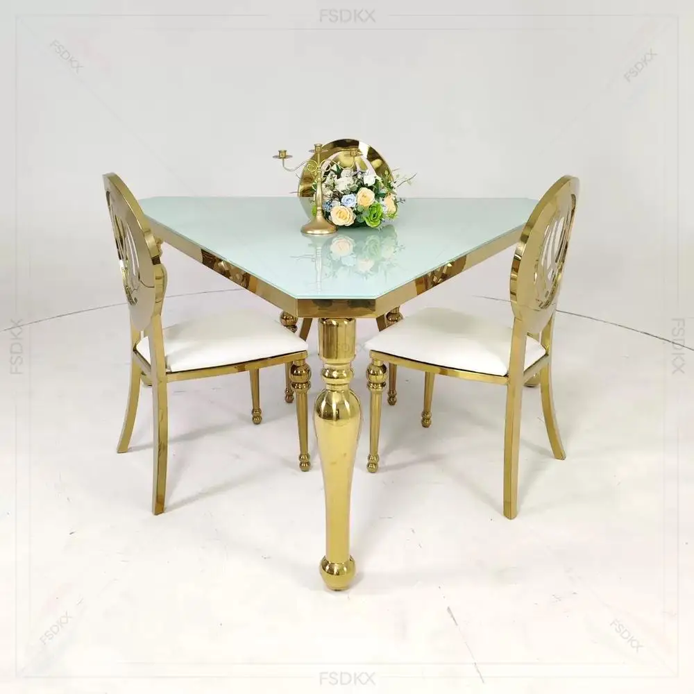 

Hight Quality Luxury Gold Wedding Table for Stage Centerpiece Decoration Metal Wedding Table
