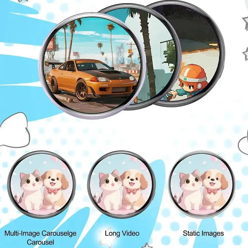 Cyberbaji Electronic Hd Display Screen 1.70-inch Hd Display Bluetooth Badge 6.0 Gif Video Playback Touch Screen Led Video Play