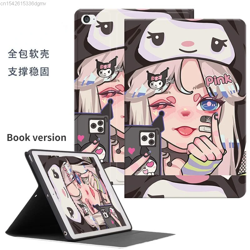 Sanrio Kuromi Japanese Anime Girl Apple Protective Case Ipad Pro11 2020 2021 10.2 9.7 10.9 Air1 2 3 Mini4 5 6 Case With Pen Slot