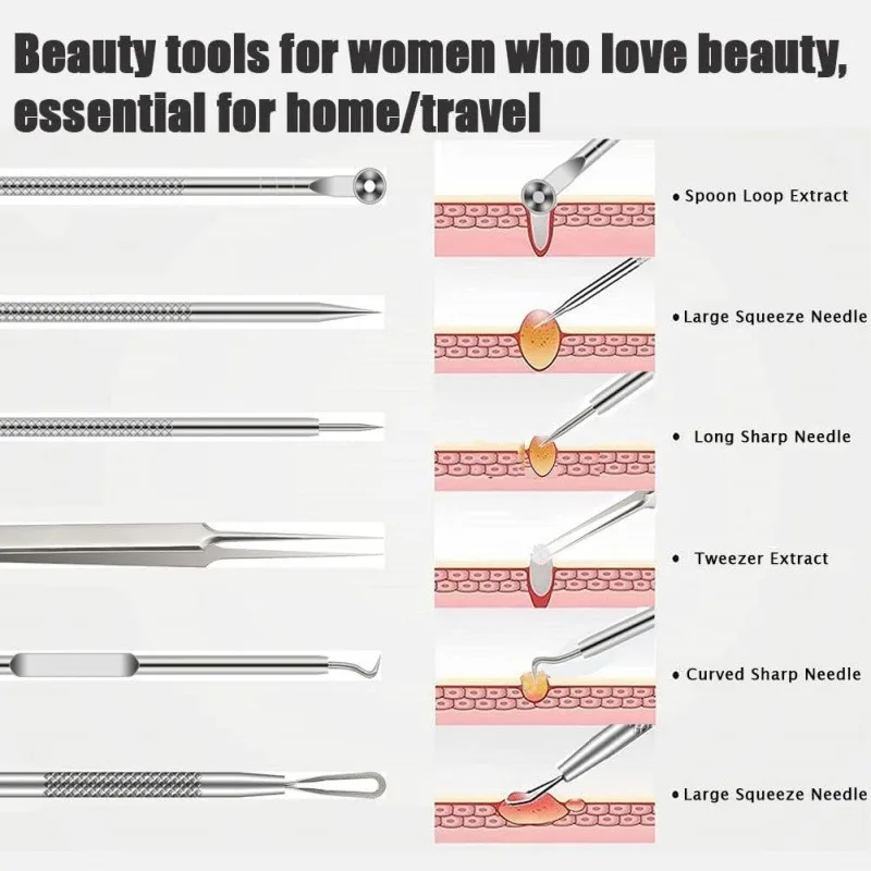 6PCS Pimple Removal Tool Kit for Face Cleaning