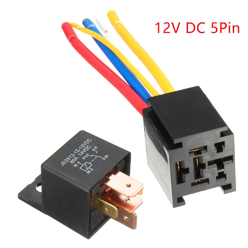 

Waterproof 12V 80A 5Pin DC AMP SPDT Car Relay + Practical Socket Car Starter Automotive Relay Universal Relays