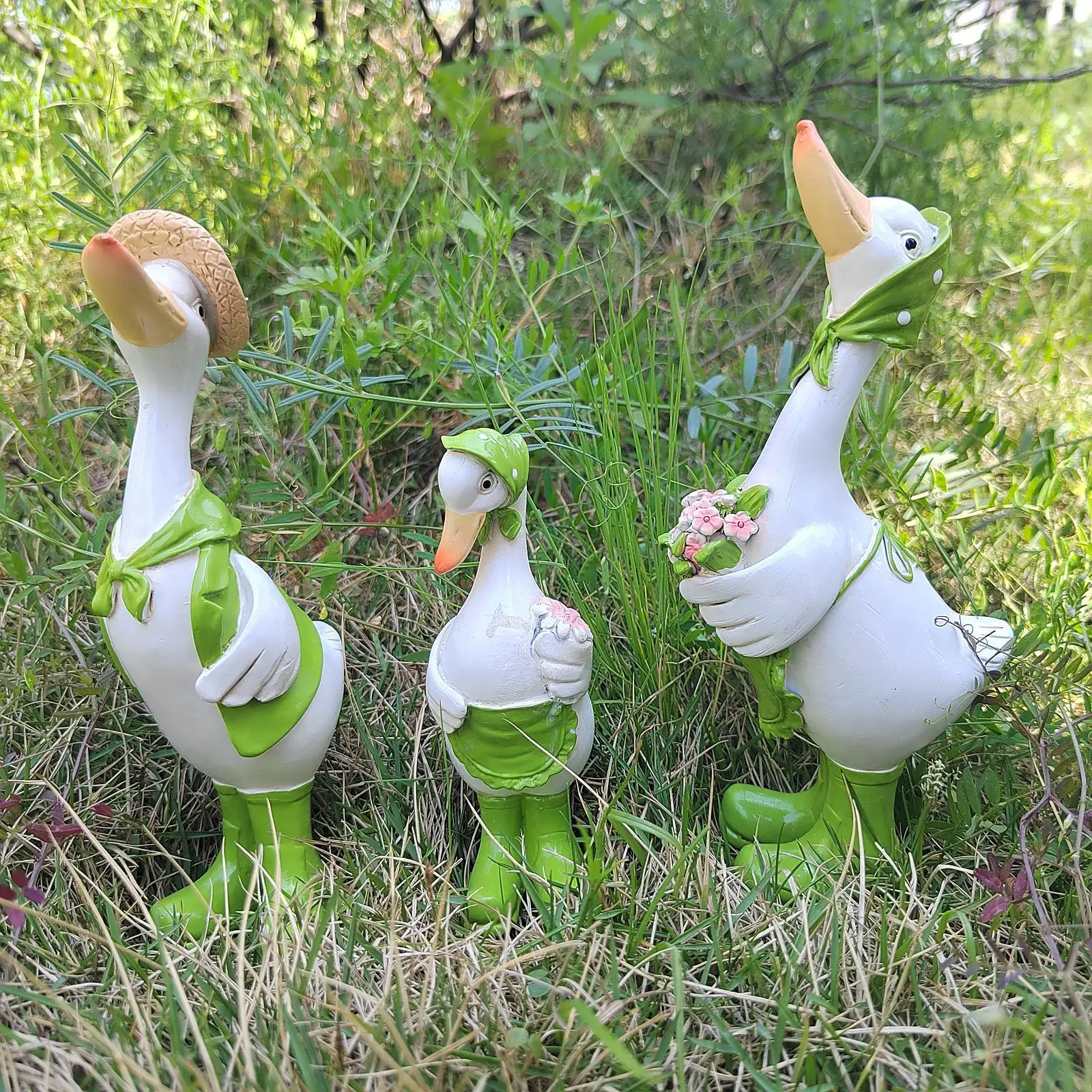

3 шт. садовые статуи утки, фигурки утки, украшения, милые художественные поделки, животные