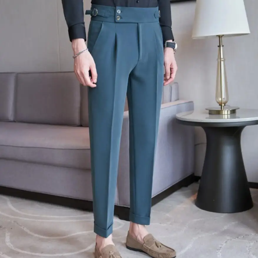 Men\'s Casual Pants Soft Tight Stretch Trousers For Business Social Office Workers Interview Party Wedding Men\'s Suit Pants 38-28