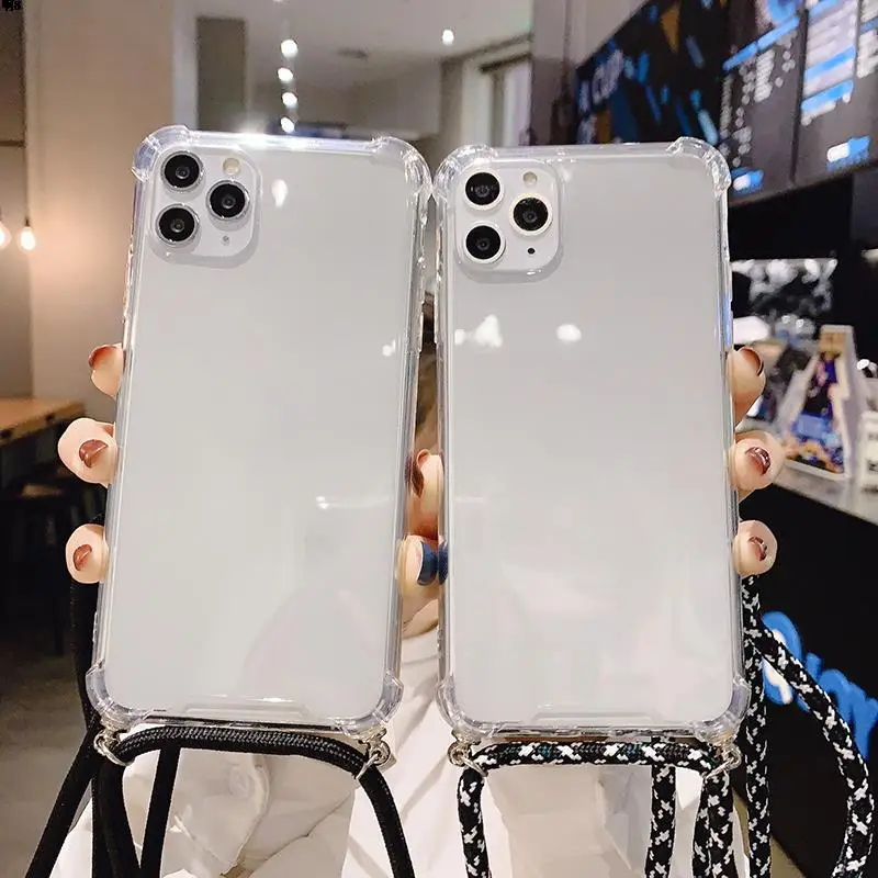 Ультрапрозрачный чехол для телефона Samsung M02 M 02 M022F, с перекрестными лямками
