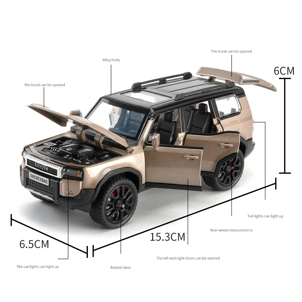1:32 Toyota Prado Off-road Alloy Model Car Toy Diecasts Metal Casting Sound and Light Car Toys For Children Vehicle
