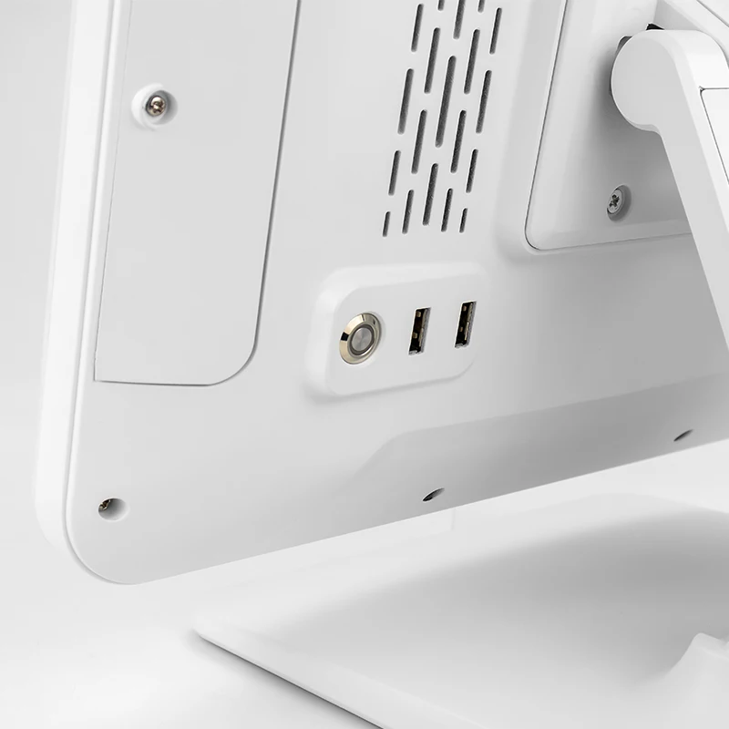 نظام نقاط البيع موديل جديد لعام 2024 مع شاشة مزدوجة وشاشة لمس طرفية POS مقاس 15 بوصة تعمل بنظام Windows الكل في واحد أجهزة POS باللون الأبيض