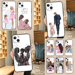 Mom Daughter Girl Son Dad Cover For iPhone 14 15 16 Pro Max XS XR X Case For iPhone 11 12 13 Pro Max Mini Plus