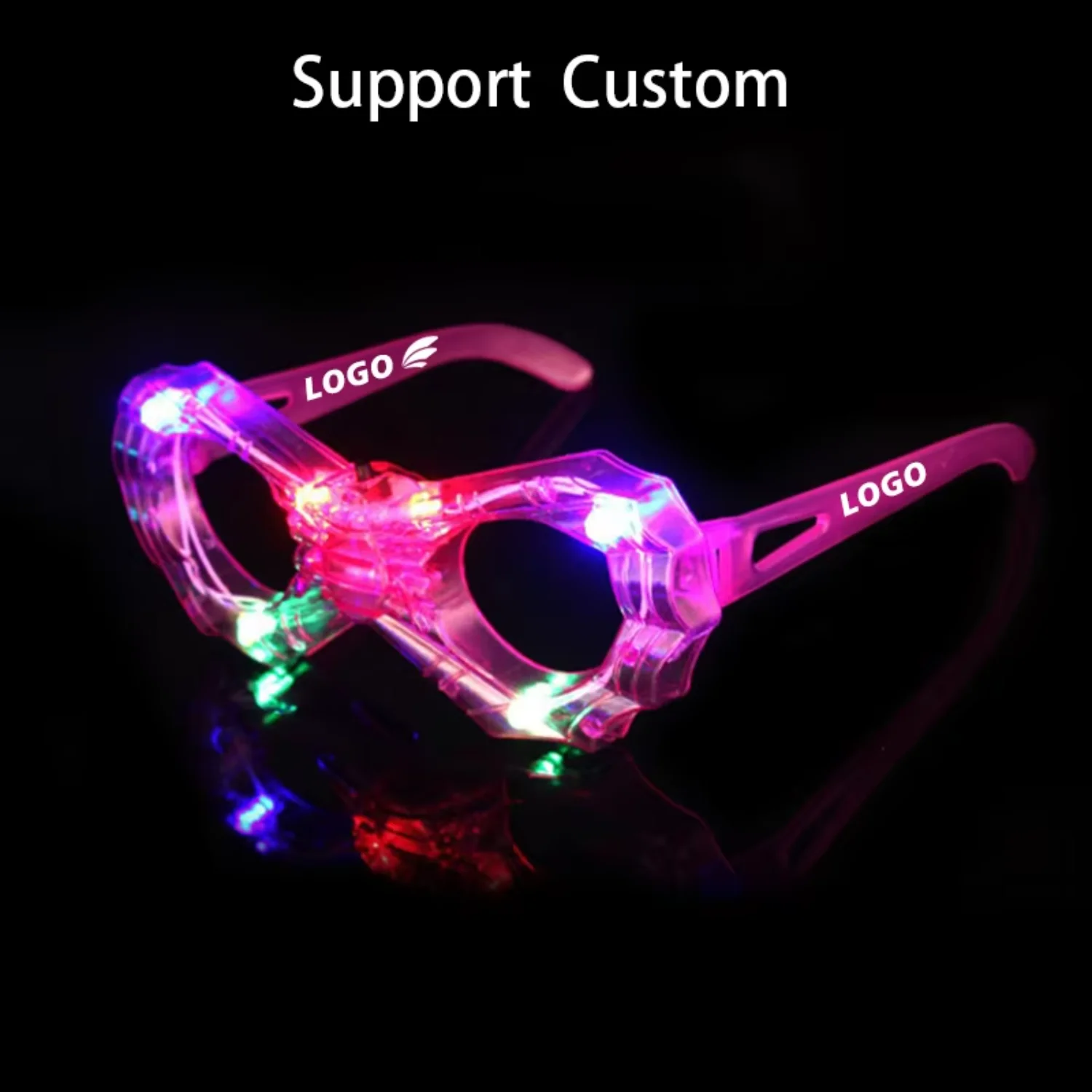 Neon Colorful Light Up Eyeglasses Luminous  Shape Led Glasses Bar Party For Kids Birthday Halloween Christmas Parties