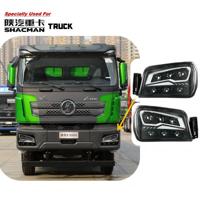 

2 Pieces SHACMAN Original LED Headlight Front Lamp Head Lamp M3000 X3000 M3000S DZ96189722110 DZ9618972212 SHACMAN Headlight