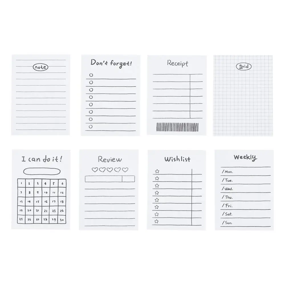 50 Sheets/pack Small To Do List Sticky Notes And Planner Tearable Checklist  Memo Pad Sticky Student Stationery Office Supplies