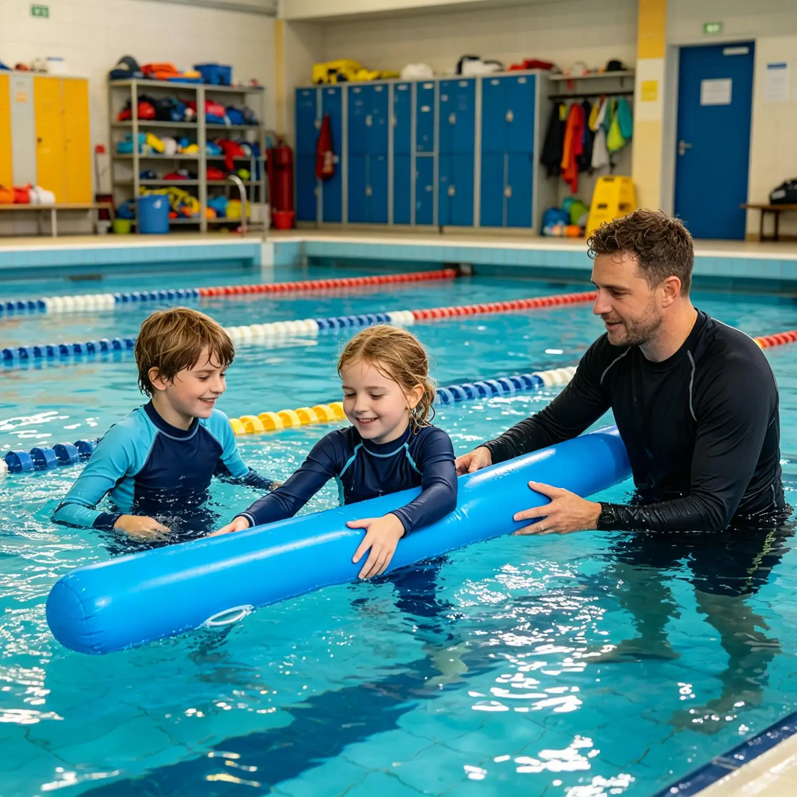 Inflatable Pool Noodle Pool Swim Floats With Handles Swimming Floating Buoyancy Stick For Kids Adults Summer Backyard Party