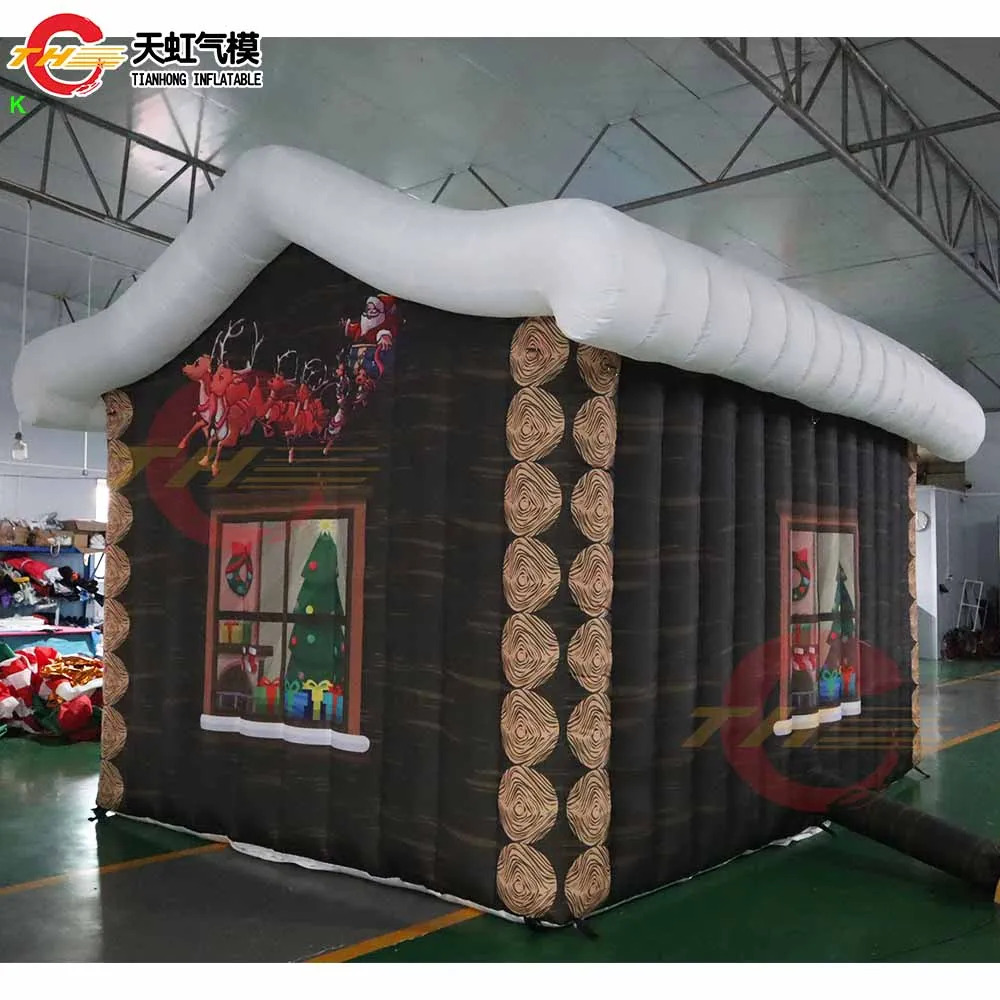 شحن سريع 5x3.5mH نفخ سانتا عيد الميلاد جروتو لعيد الميلاد خارج المجتمع الحدث مركز التسوق الديكور