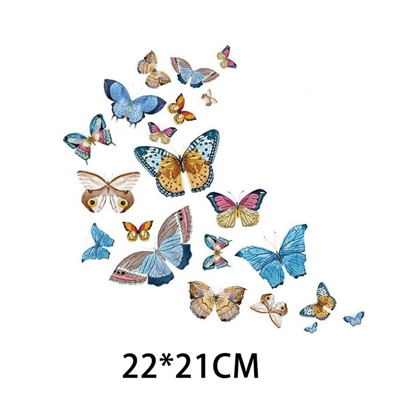 Heat Transfer Sticker Washable Iron On Stickers For Clothes Cute Butterfly DIY T-Shirt Clothing Decoration Accessories