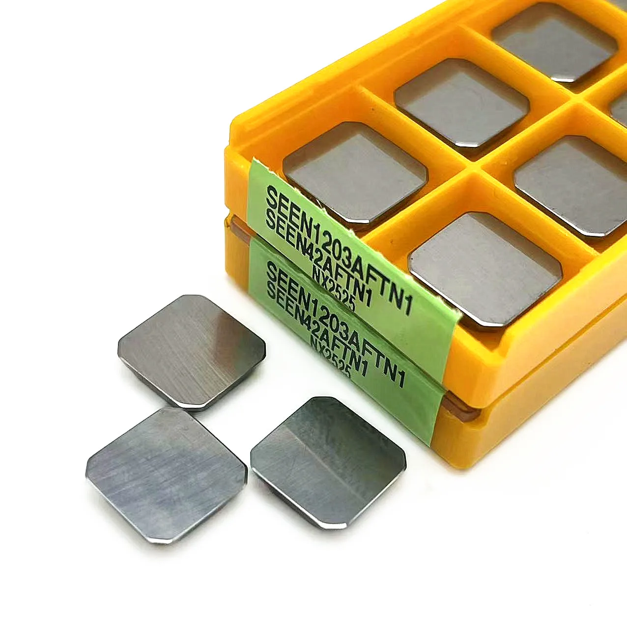 SEEN1203 Carbide Inserções, Carbide Insert, Fresagem Final, Cortador Interno, Lâmina CNC, Ferramenta Torno, Inserções De Alumínio, Alta Qualidade, NX2525, 10Pcs