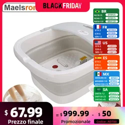 Masajeador de Spa de burbujas para pies con Control remoto, baño de pies portátil plegable, masaje de temperatura constante, rodillo para pies, modo de surf de agua