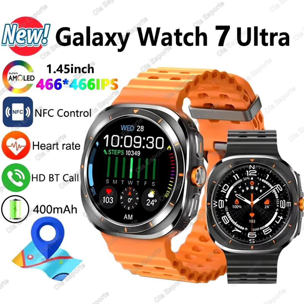 For Samsung Watch 7 Ultra 47mm Smart Watch IP68 Waterproof Bluetooth Call Compass Smartwatch for Men Women 1.43