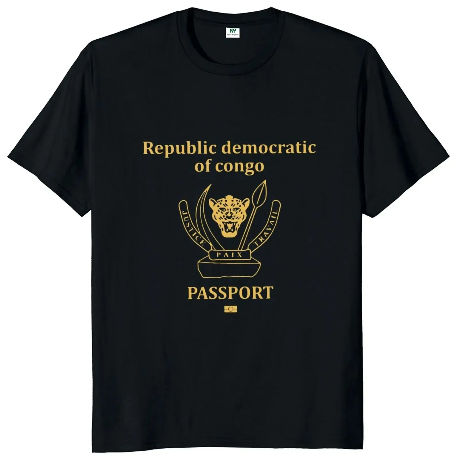 DRC Passport Congo T Shirt Congo Lovers T-Shirt 100% Cotton Casual Tee Shirts