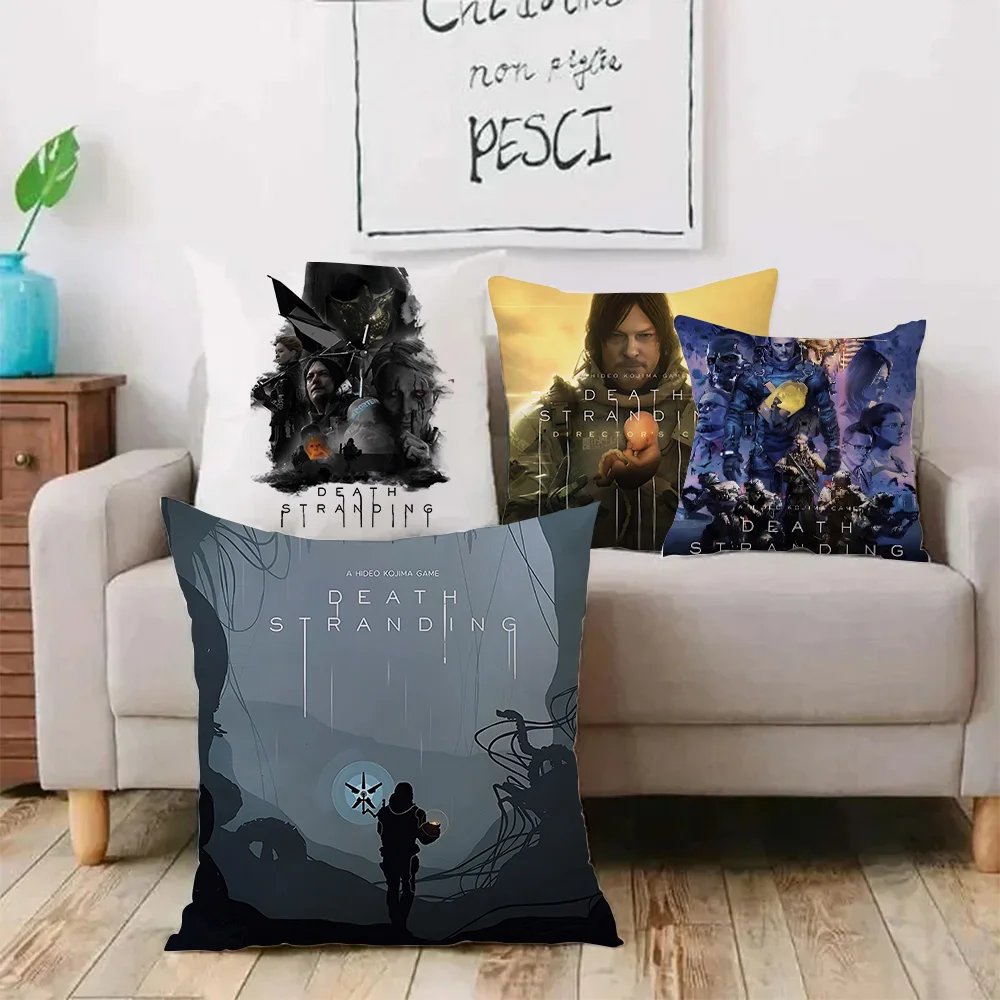 D-Death S-Stranding Pillow Covers Cartoon Sofa Decorative Home Double-sided Printing Short Plush Cute Cushion Cover