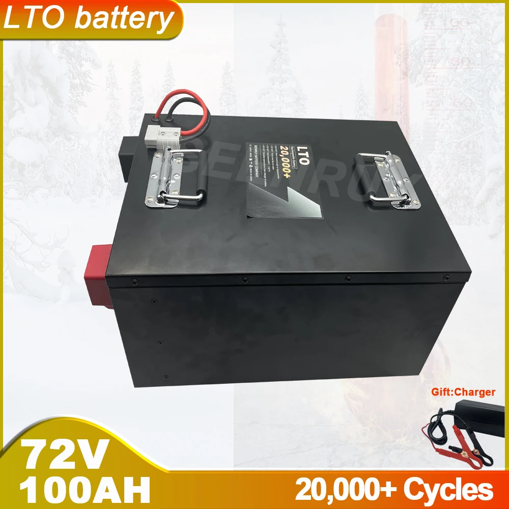 

72V 100AH LTO With LCD Display Lithium Titanate Battery For Go-Kart Golf Cart Vehicle Solar AGV Yacht Power UPS RV