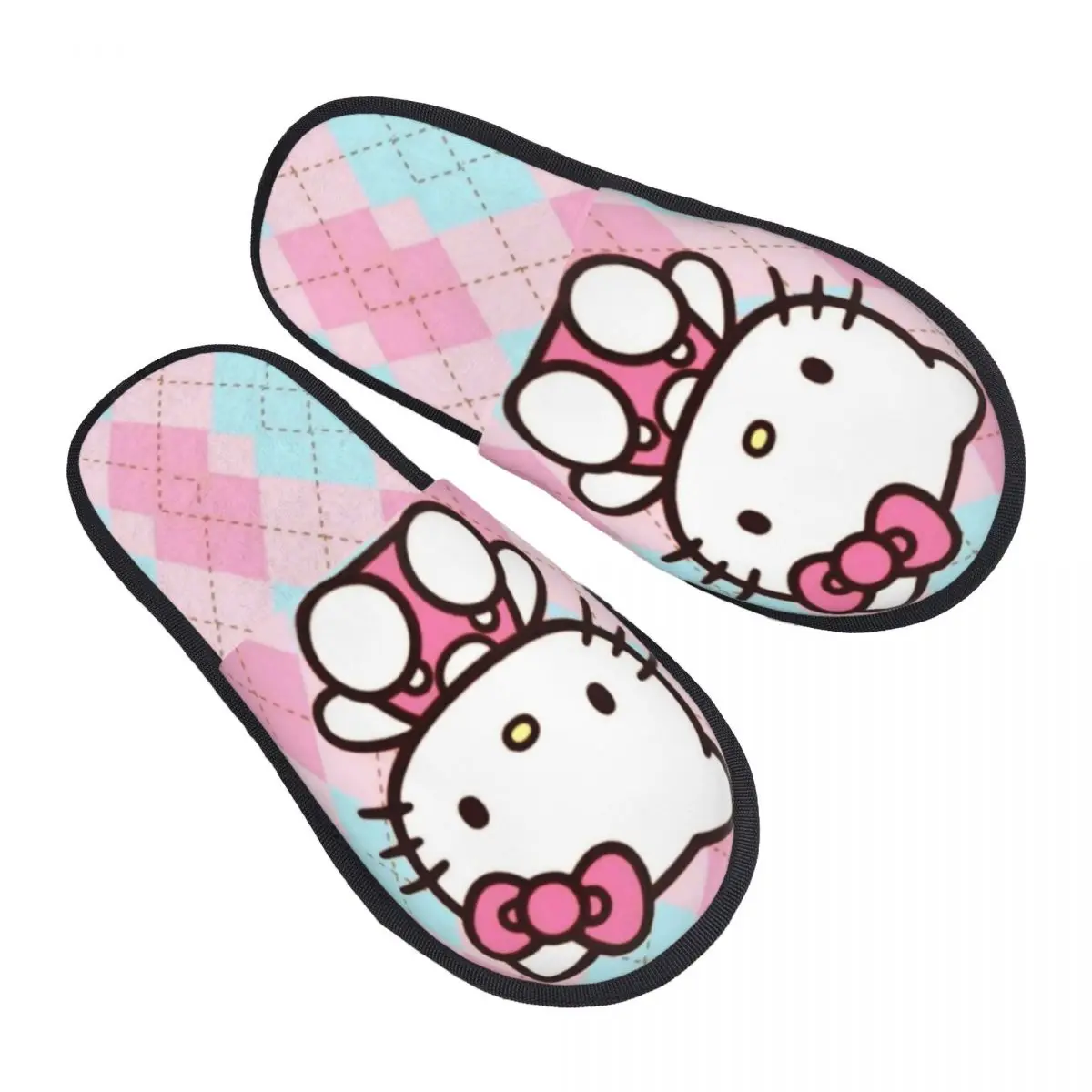 

Изготовленные на заказ тапочки для гостей с героями мультфильмов Hello Kitty для гостиницы, женские домашние тапочки