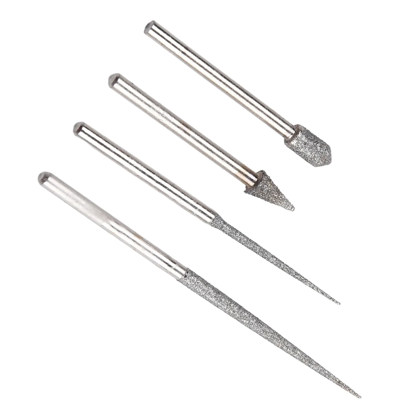 4Pcs/set 3mm Shank Carving Needle Grinding Rods Mini Drill Diamond Engraving Drilling For Glass Tile Stone Drill Bit