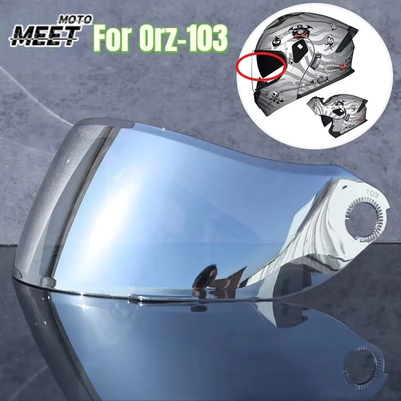 High Definition Color Motorcycle Helmet Lens - Flip up Night Vision Windshield Visor Sun Protection for Orz-103 Transparent