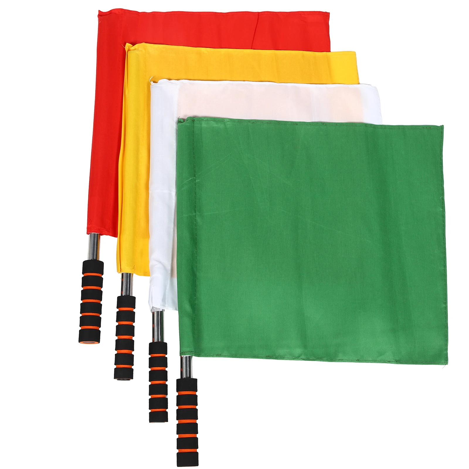 

4Pcs Hand Signal Flags Durable Non-Slip Grip for Soccer Rugby Field Hockey Training Colored Polyester Referee Flags Team