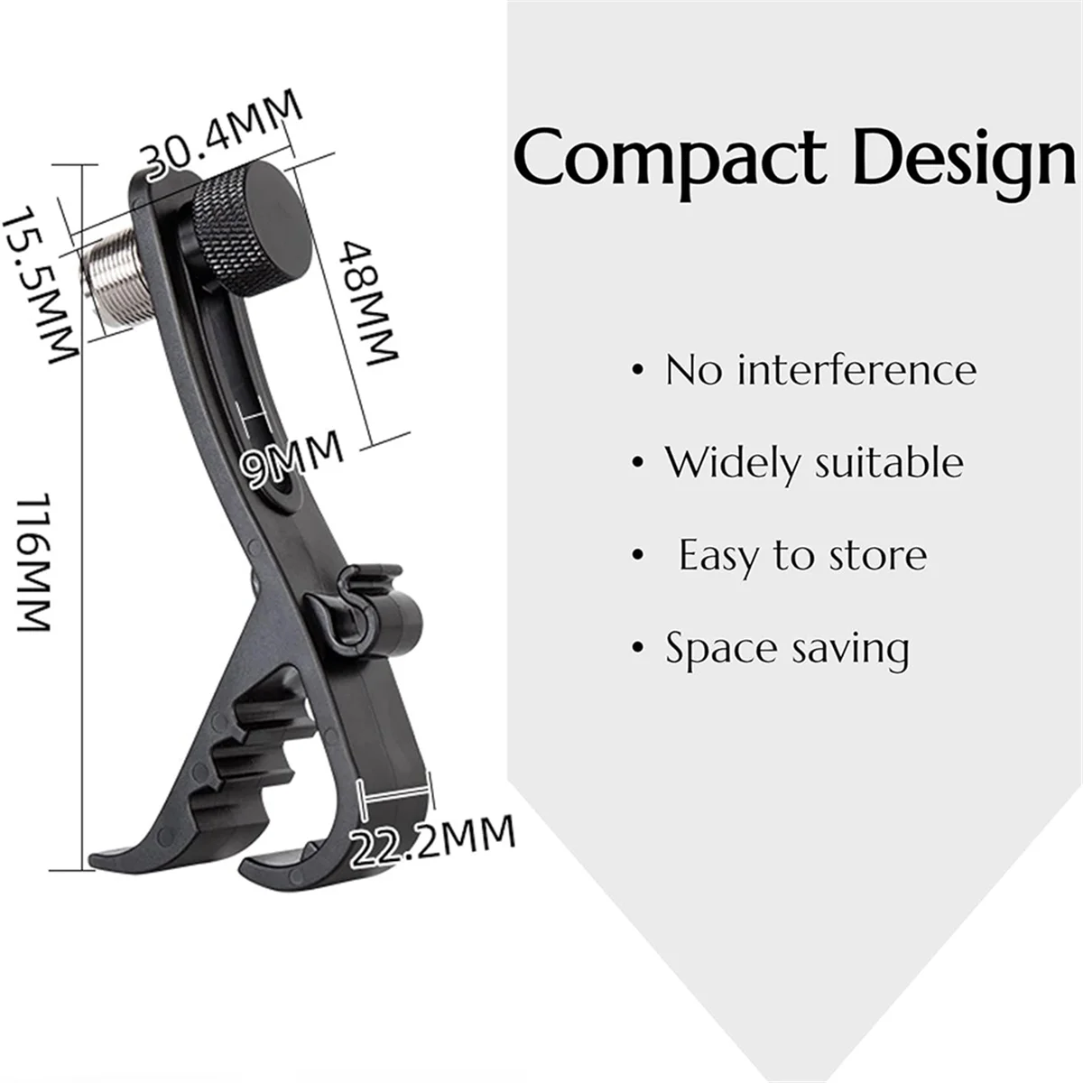 Shockproof Drum Mic Clip 4Pcs, Adjustable Drum Mic Kit & Microphone Holder for Mic Stand, Universal Microphone Clamp