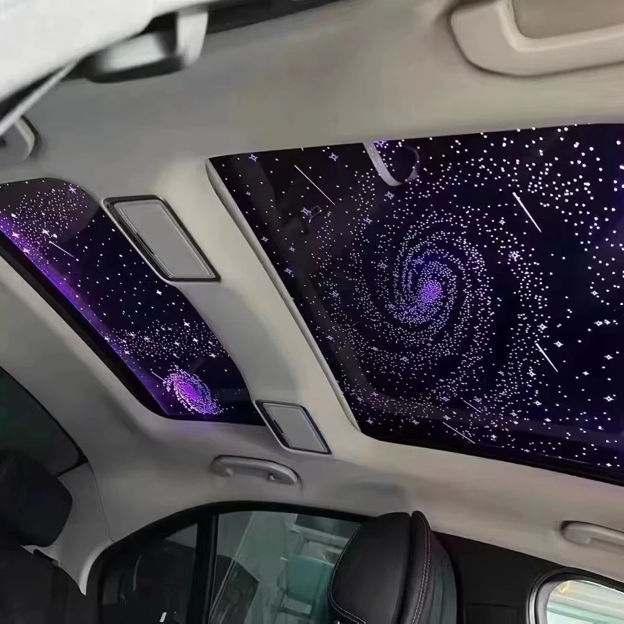 Romantic Colorful Skylight Film Universal Car Window Interior Atmosphere Modified Decoration Accessories