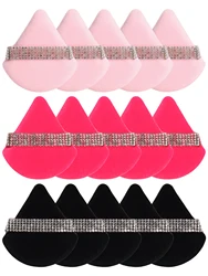 3 件套 Diamond Triangle Powder Puff Face Makeup Tool Sponge Velvet Soft Smooth Facial Beauty Makeup Sponge Cosmetics Accessories