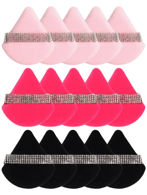 3  yra Jl Diamond Triangle Powder Puff Narzędzie do makijażu twarzy Gąbka Velvet Miękka gładka gąbka do makijażu twarzy Akcesoria kosmetyczne