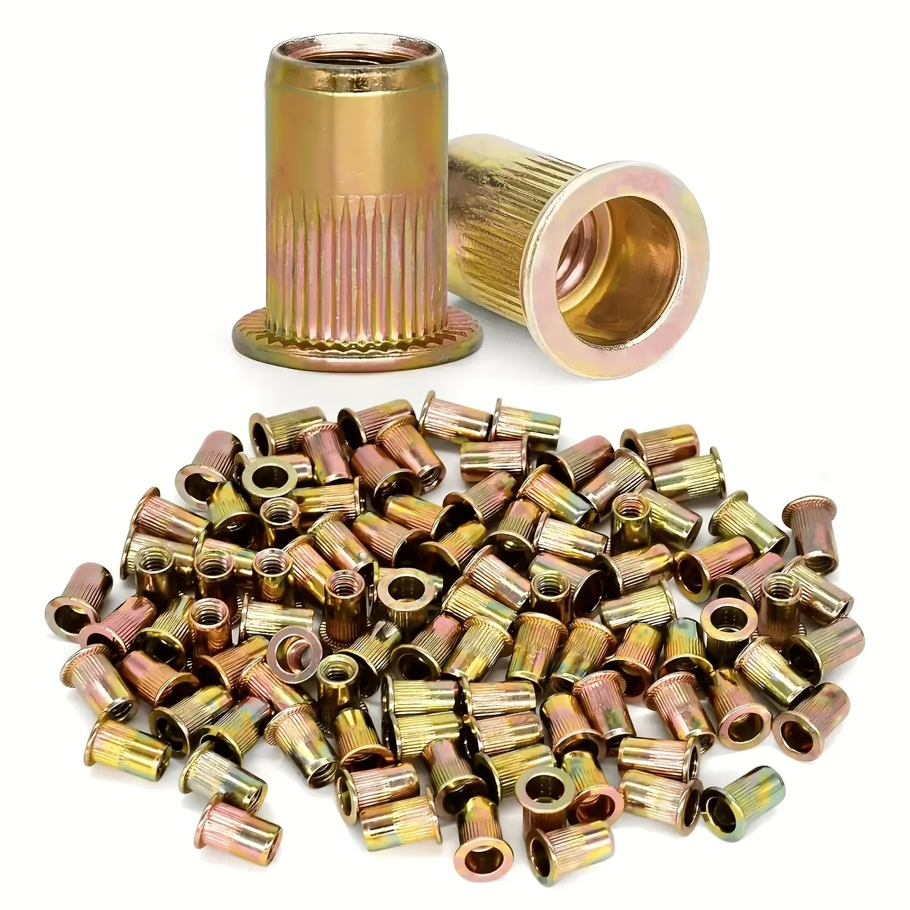 93pcs Rivet Nut Set, Galvanized Threaded Insert Nuts M3-M10, Rivnuts for Automotive, Furniture, Electrical & DIY