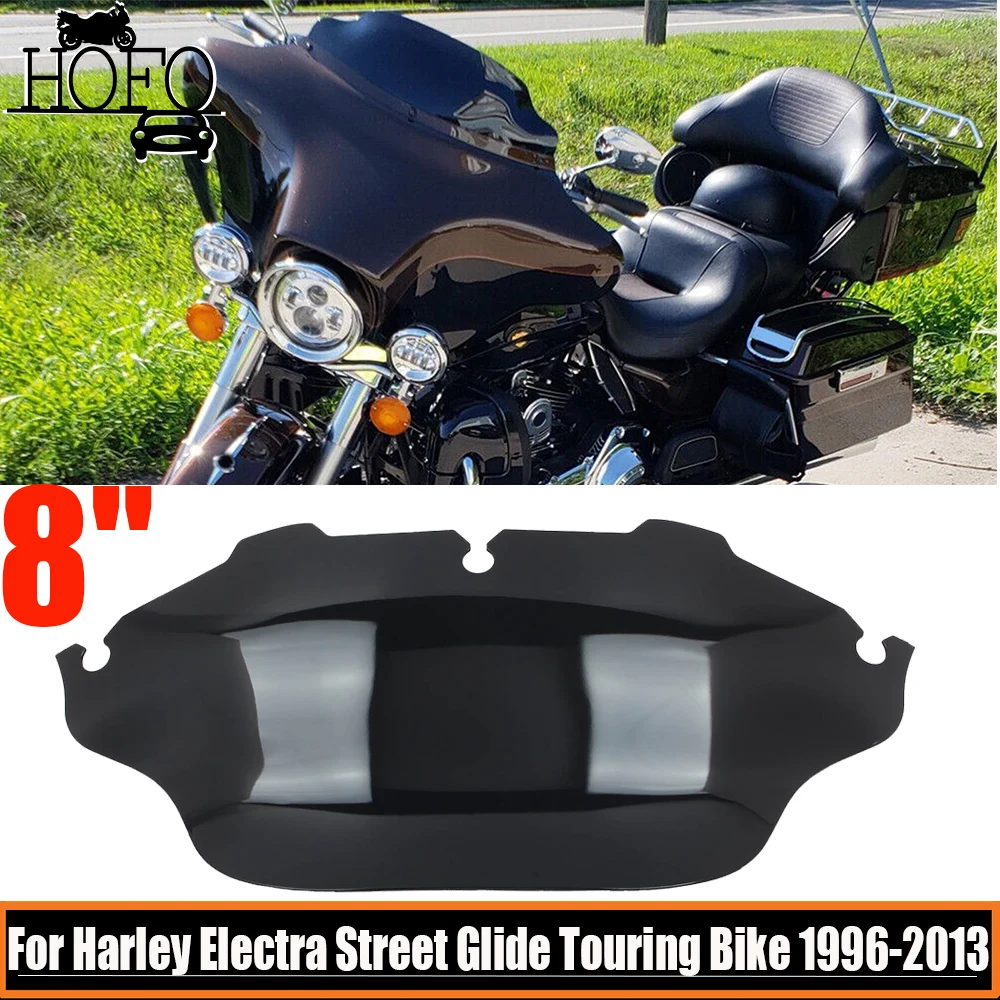 

8" Wind Splitter Windshield Windscreen Front Deflectors For Harley Electra Street Glide Touring Bike 1996-2013