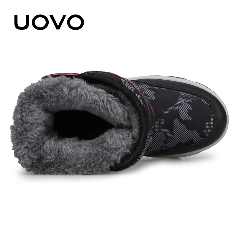 Winter Boots Kids UOVO 2024 New Arrival Warm Shoes Fashion  Plush Boys and Girls Snow Footwear Size #28-36