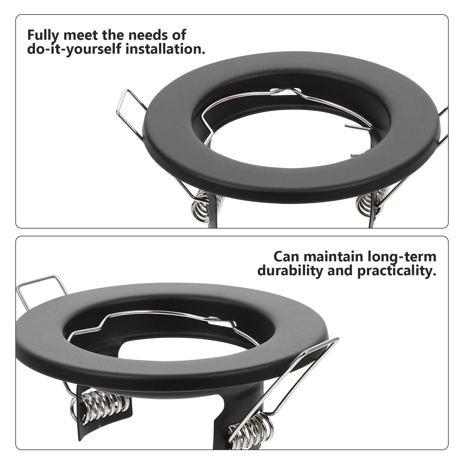 10pcs Spotlight Frame Lampshade Halogen Cup Bracket Black Fitting Home Night Light Long Use High Material Simple Style Not Hurt